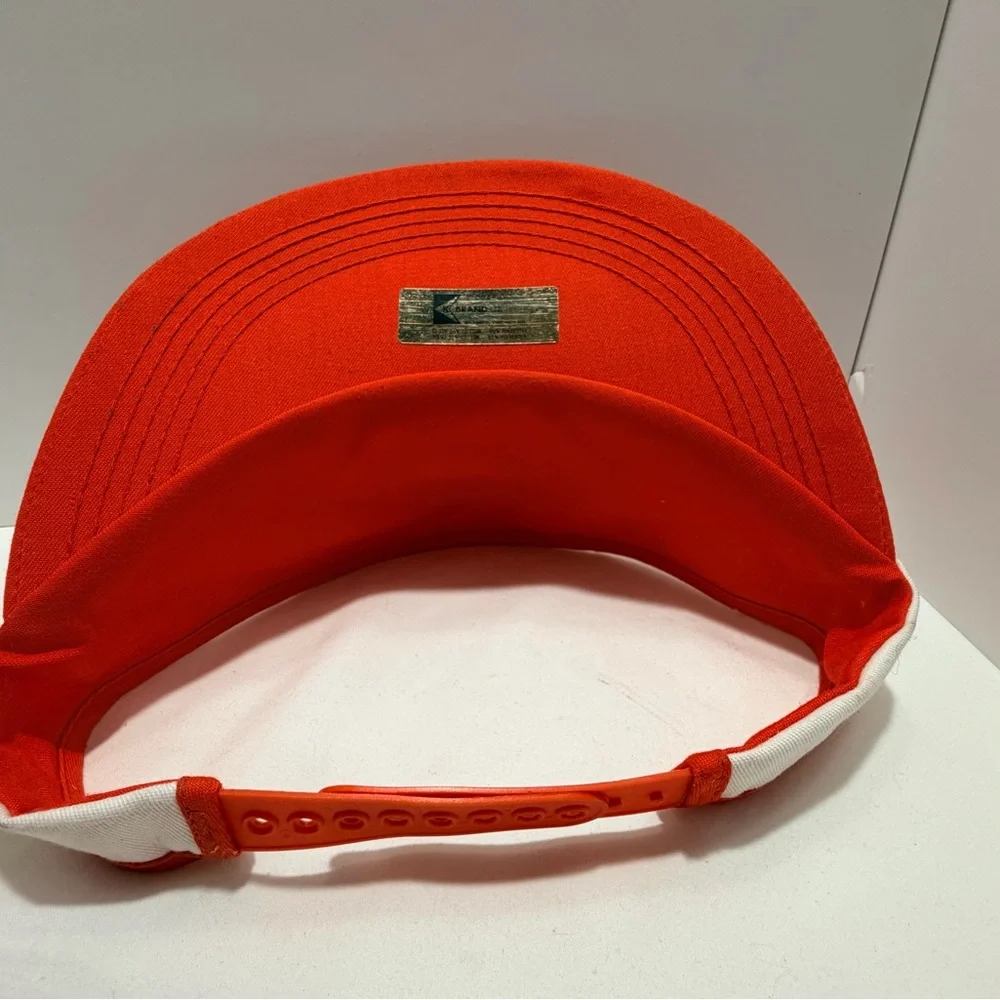 Vintage UNIFEED Sun Visor Hat Orange & White - Picture 7 of 8